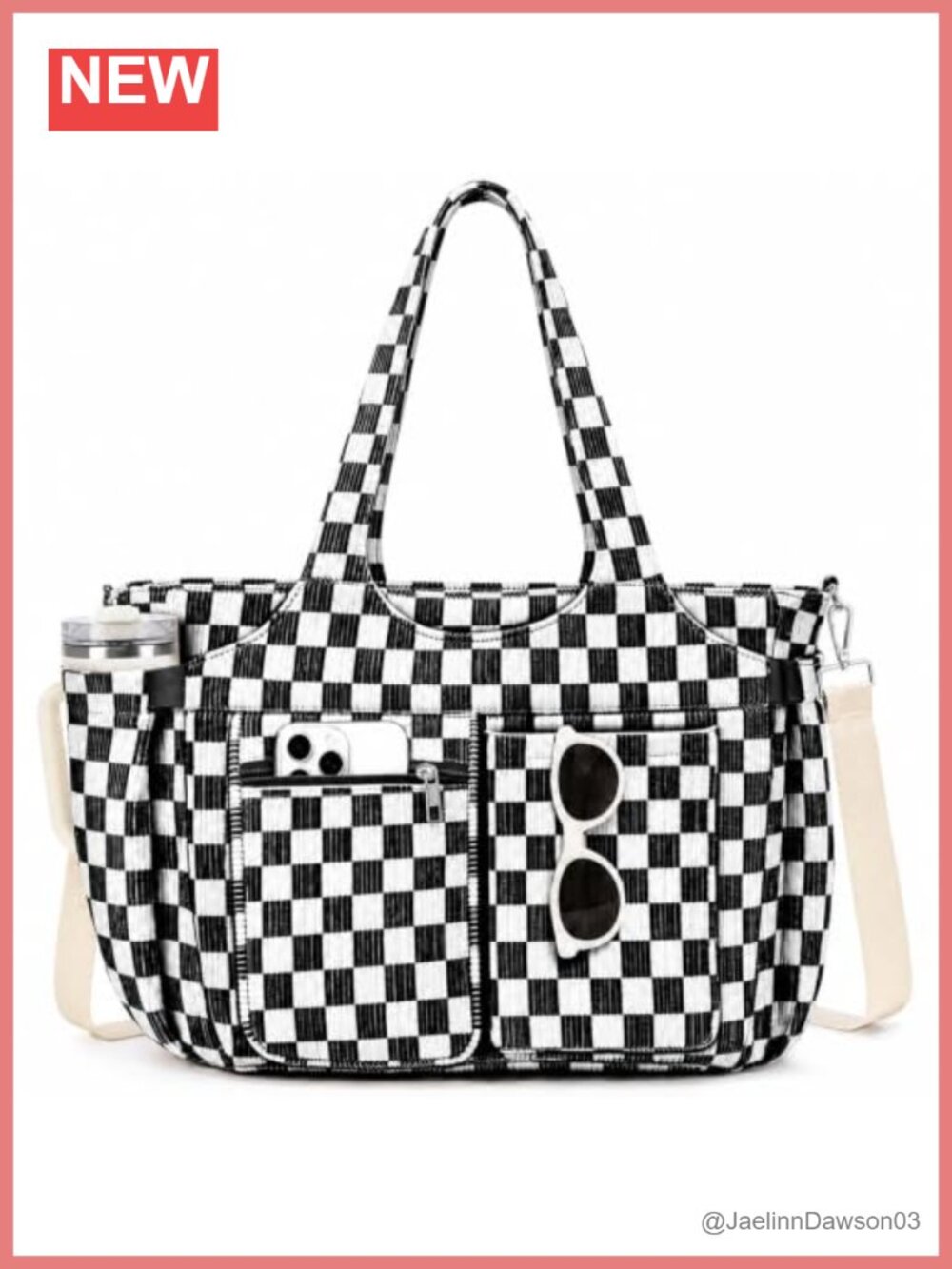 Corduroy Laptop Tote Bag for Women 15.6" with Cup Holder